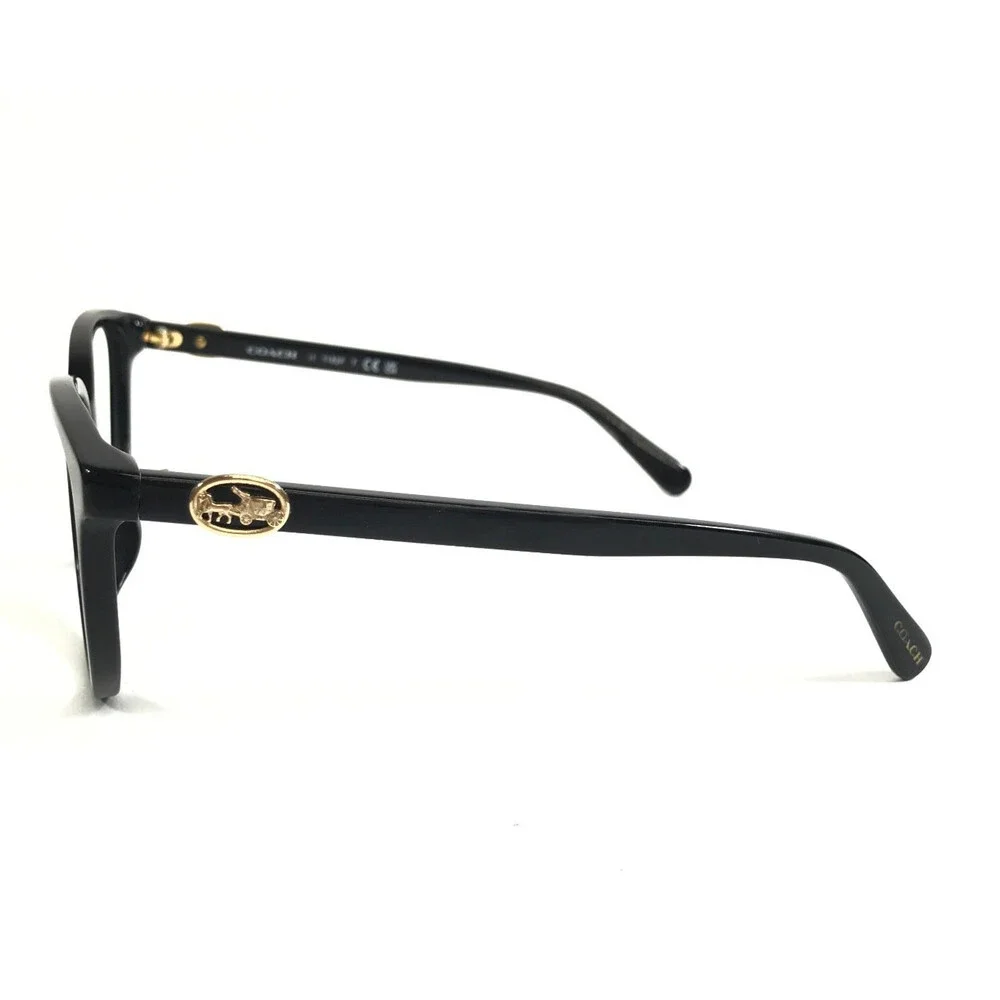 Coach Eyeglasses Frames HC6182F 5002 Shiny Black Gold Square Full Rim 55-17-140 - Picture 7 of 12